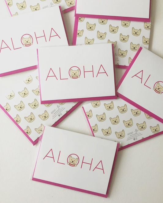 Aloha Frenchie Notecard