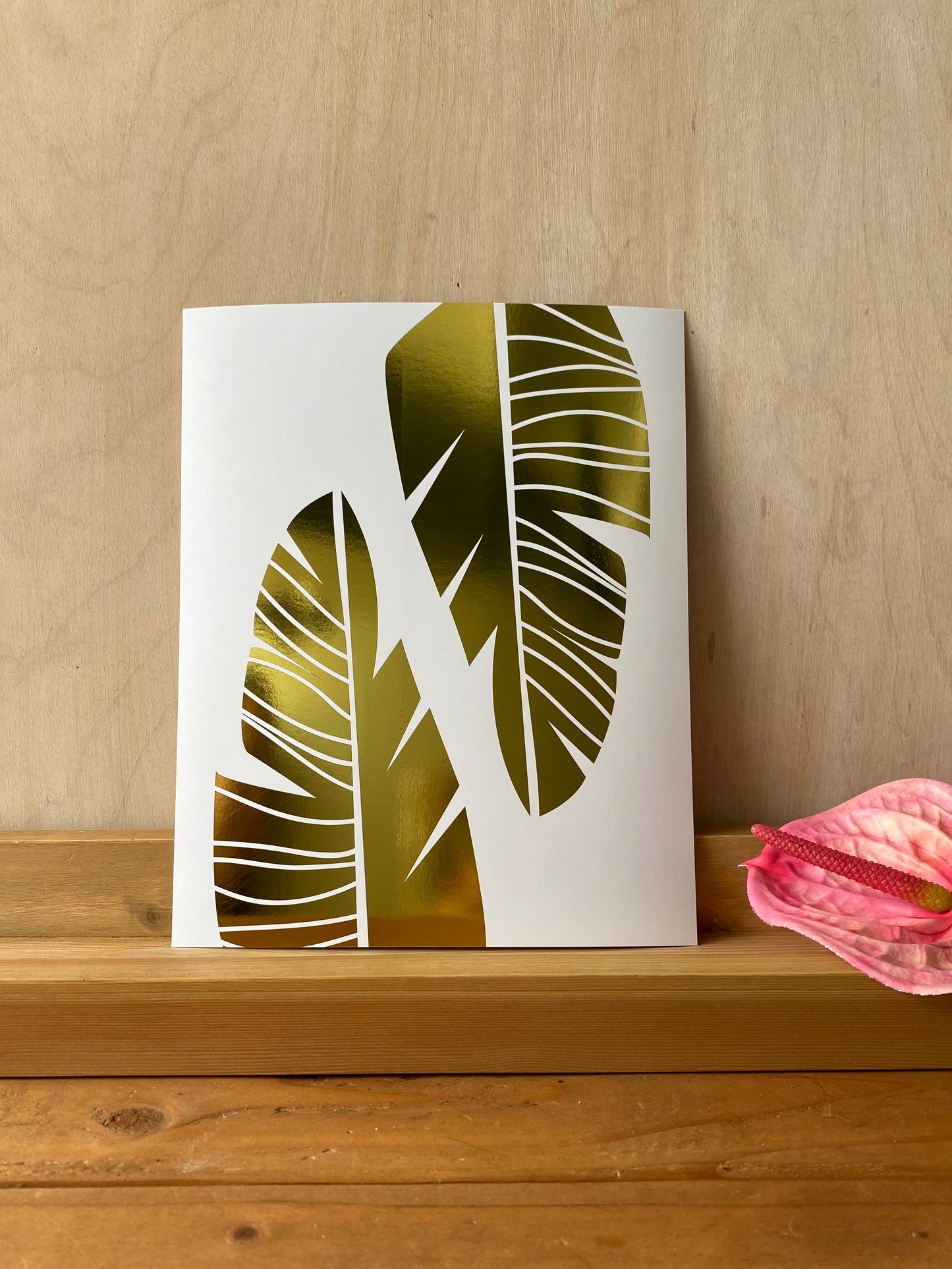 Banana Leaf Gold Foil Print