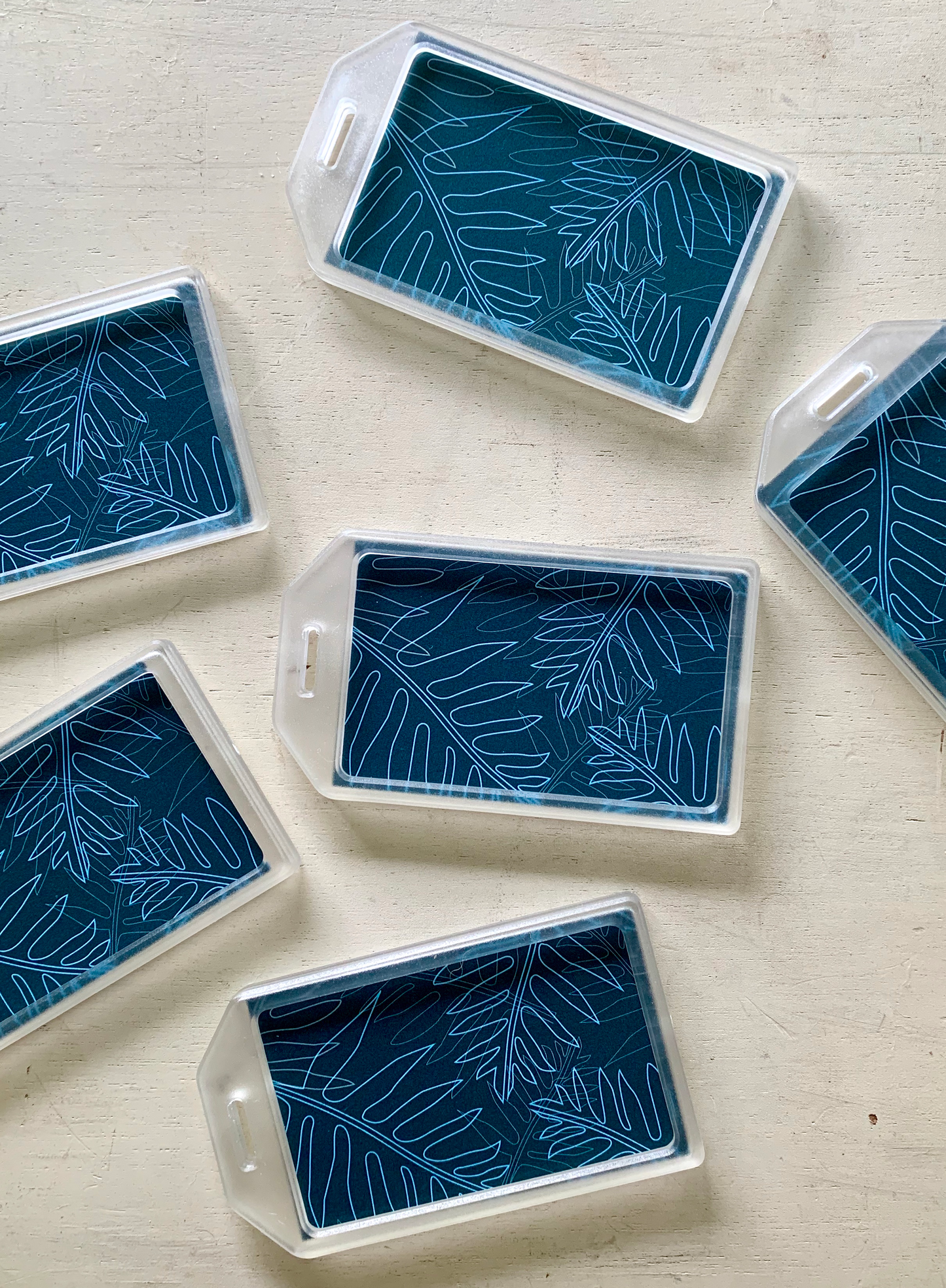 Blue Leaf Luggage Tag