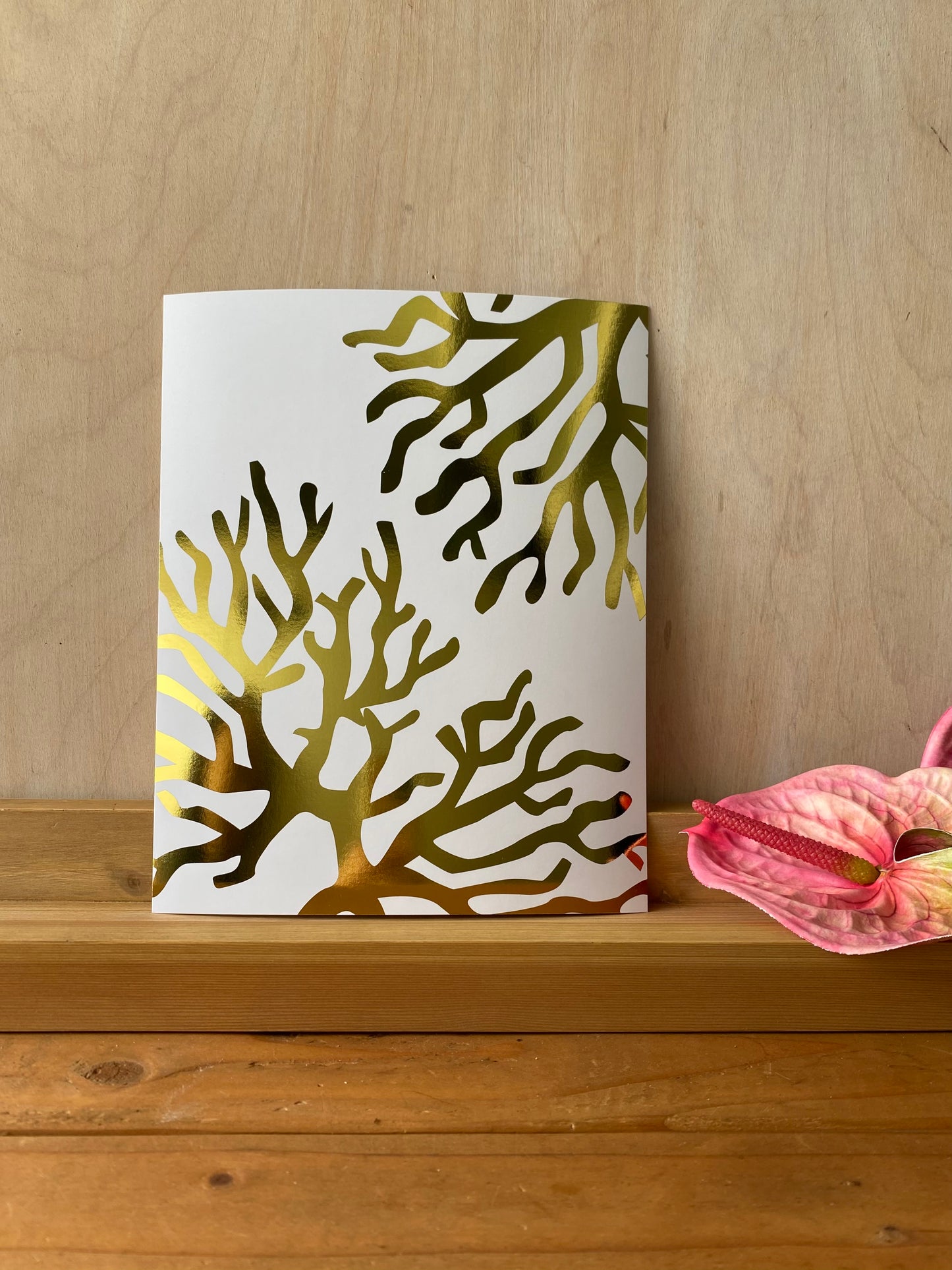 Coral Gold Foil Print