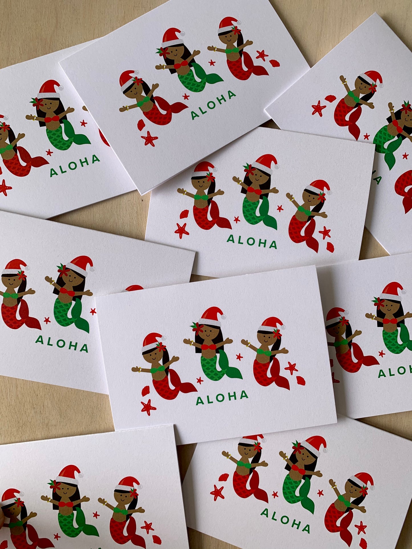Mermaid Holiday Aloha Notecard