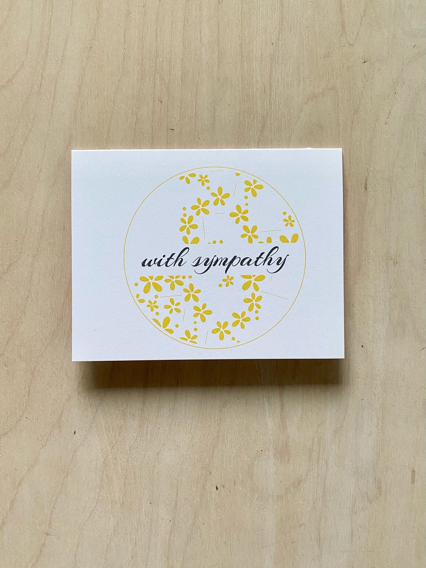 With Sympathy Yellow A2 Notecard
