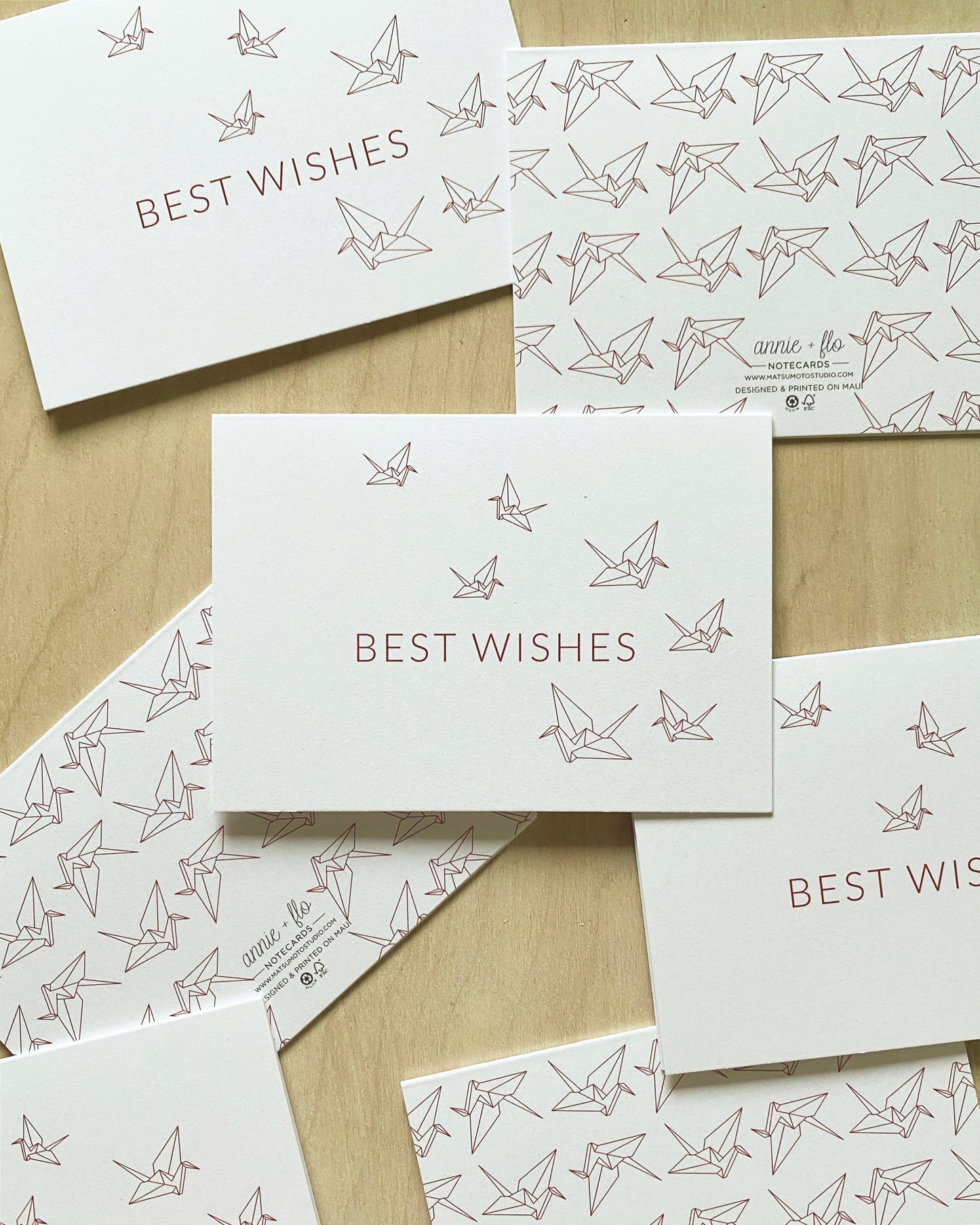 Best Wishes Tsuru Notecard
