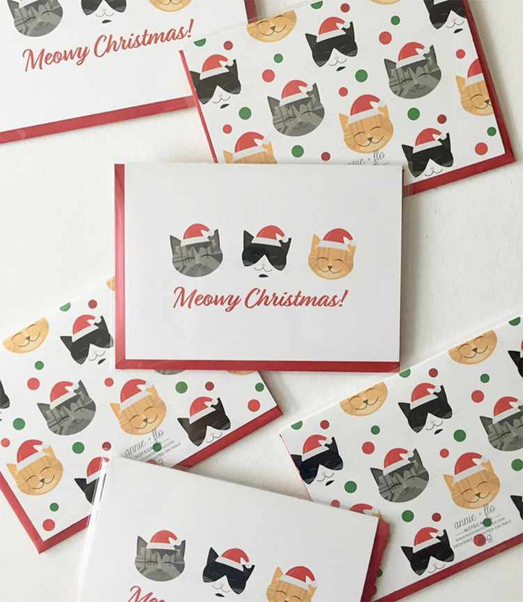 Meowy Christmas Notecard