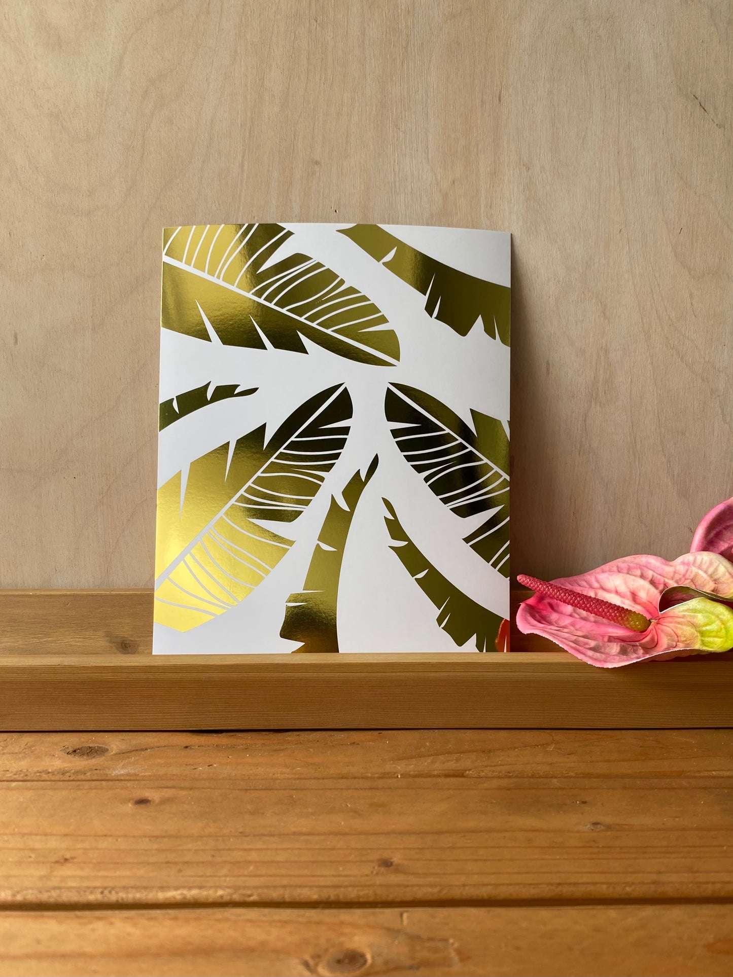 Multi Banana Leaf Gold Foil Print