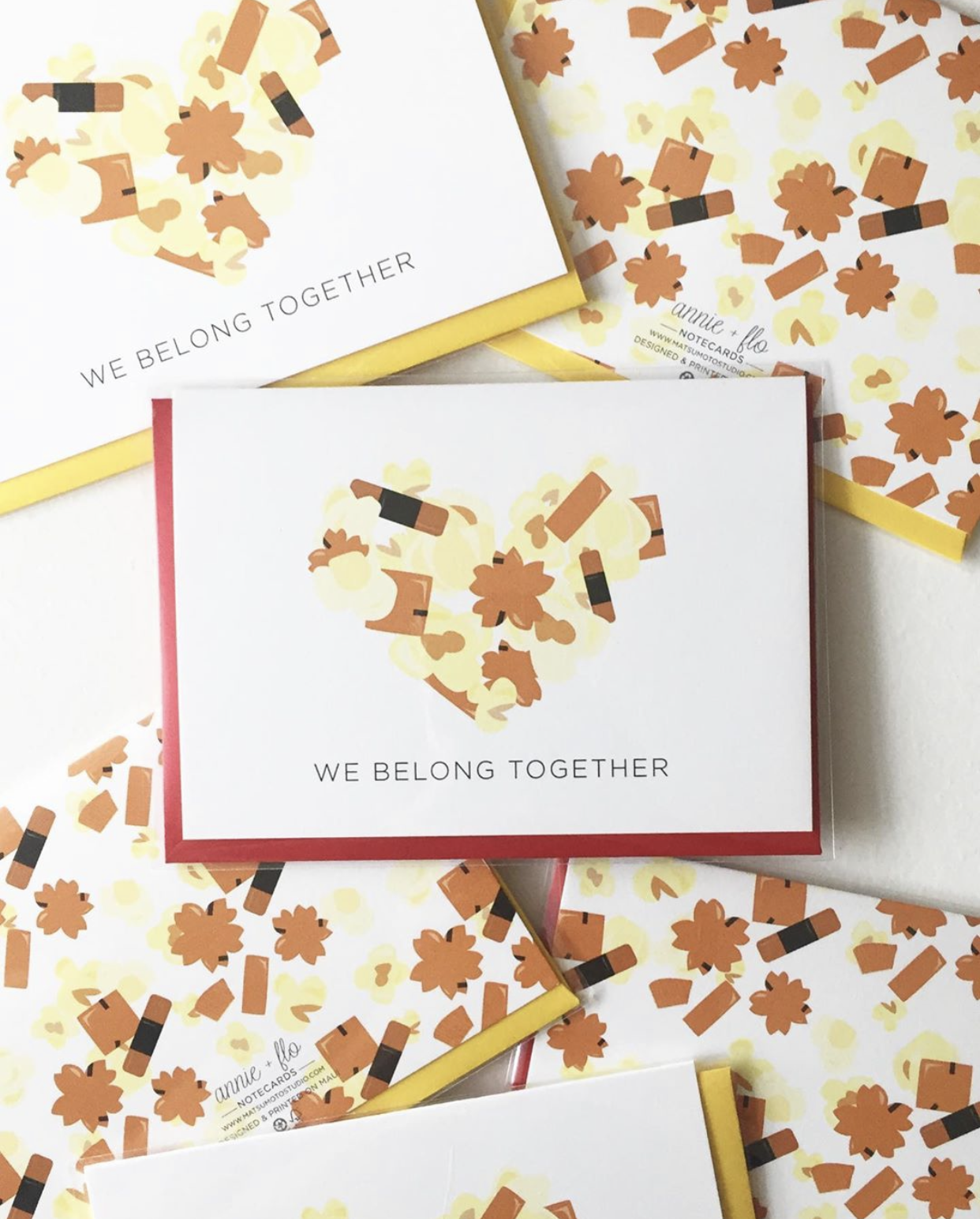 We Belong Together Popcorn & Arare Notecard