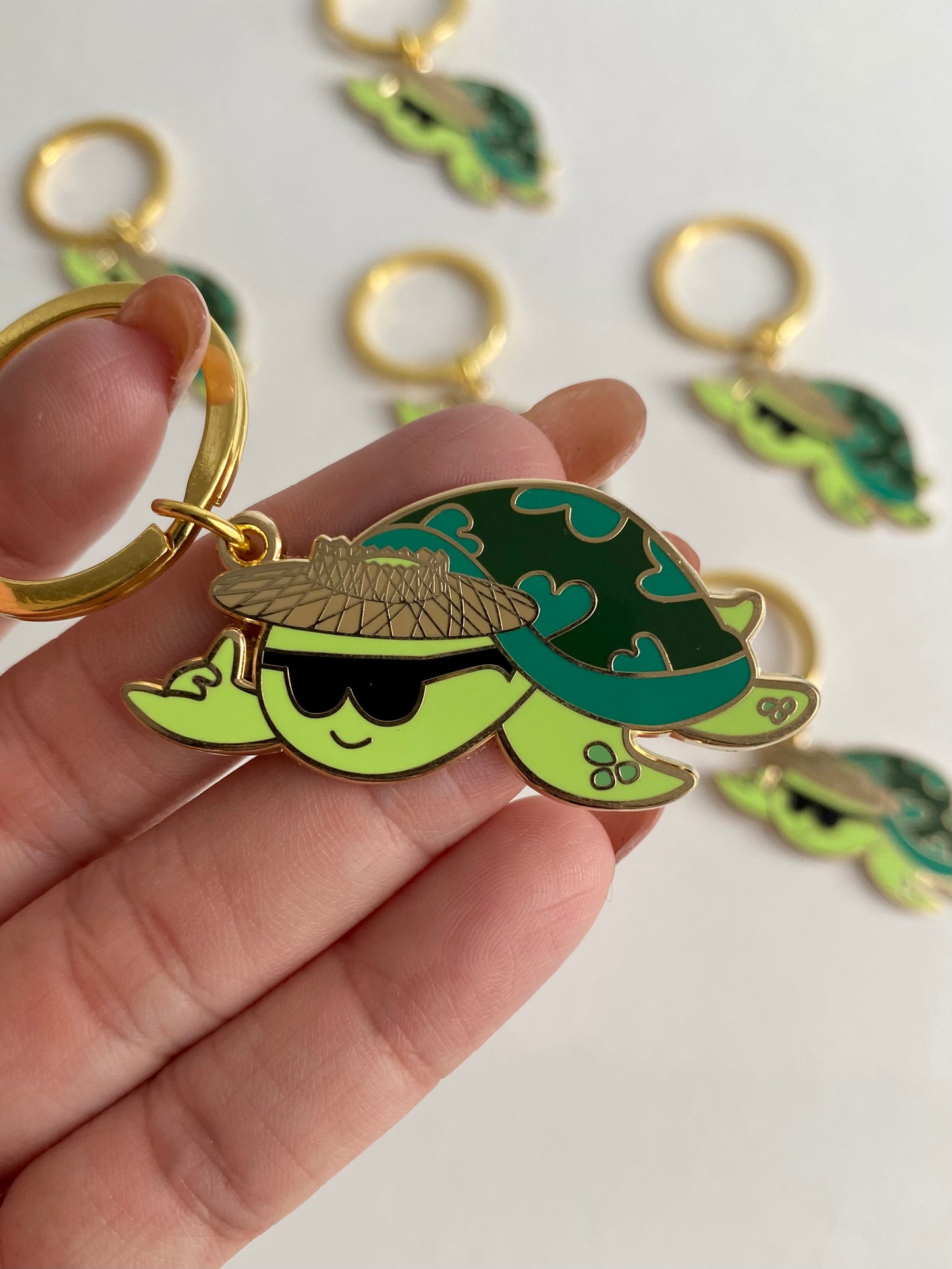 Shaka Turtle Keychain