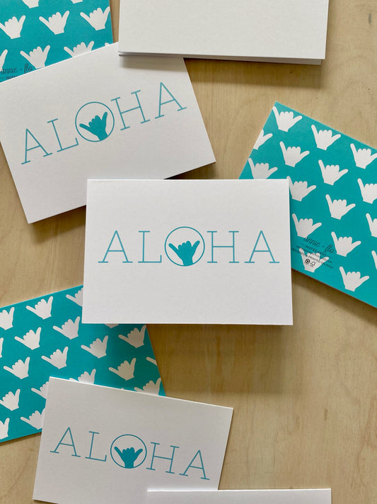 Aloha Shaka Notecard