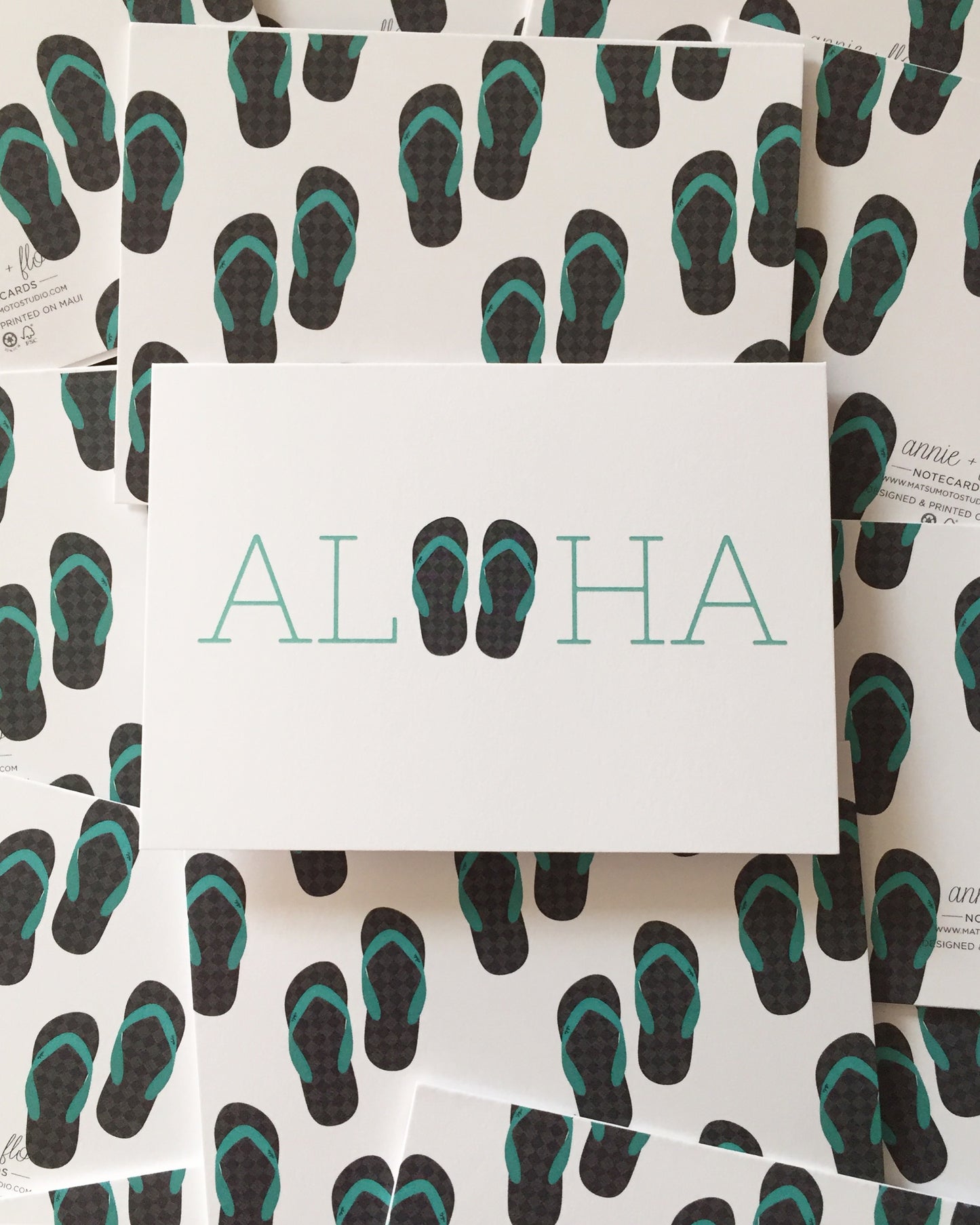 Aloha Slippers Notecard