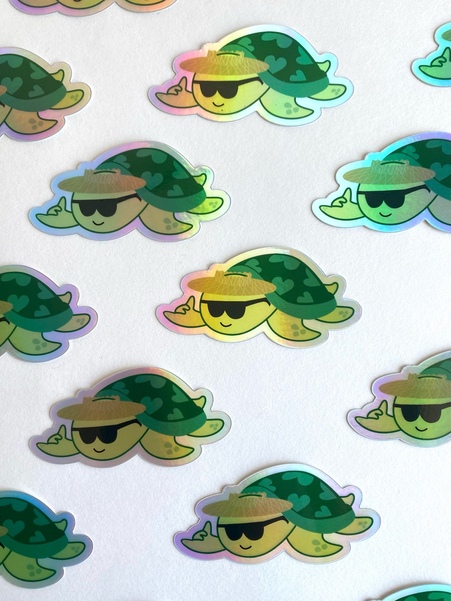 Shaka Turtle Holographic Sticker