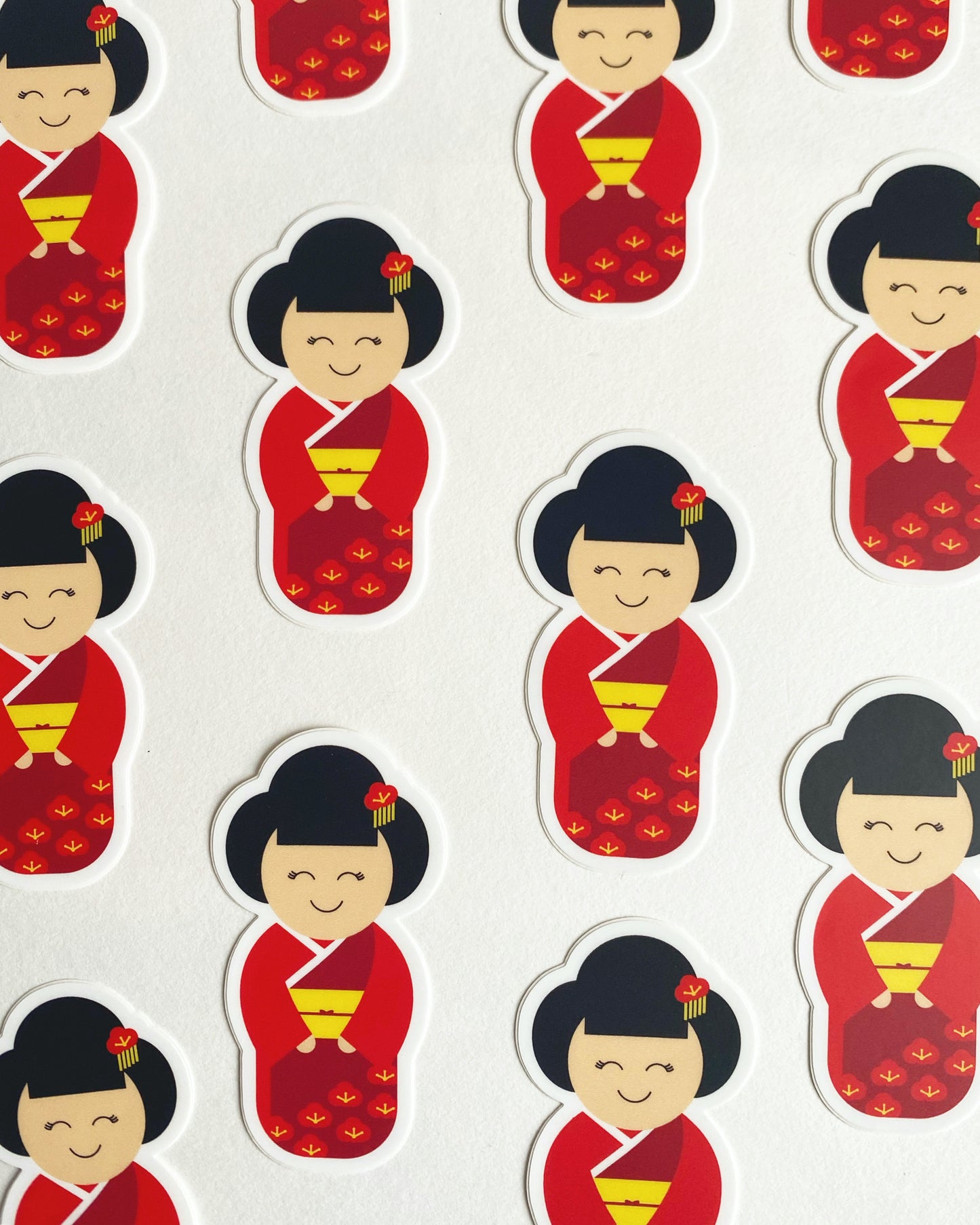 Red Kimono Girl Sticker